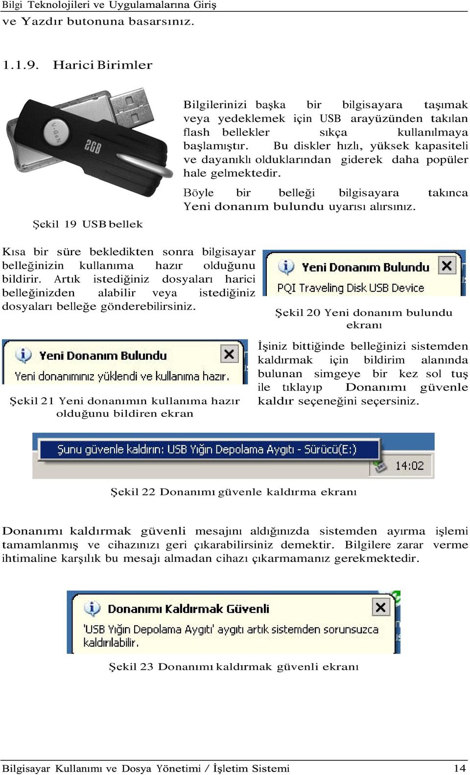 Bu diskler hızlı, yüksek kapasiteli ve dayanıklı olduklarından giderek daha popüler hale gelmektedir. Böyle bir belleği bilgisayara takınca Yeni donanım bulundu uyarısı alırsınız.