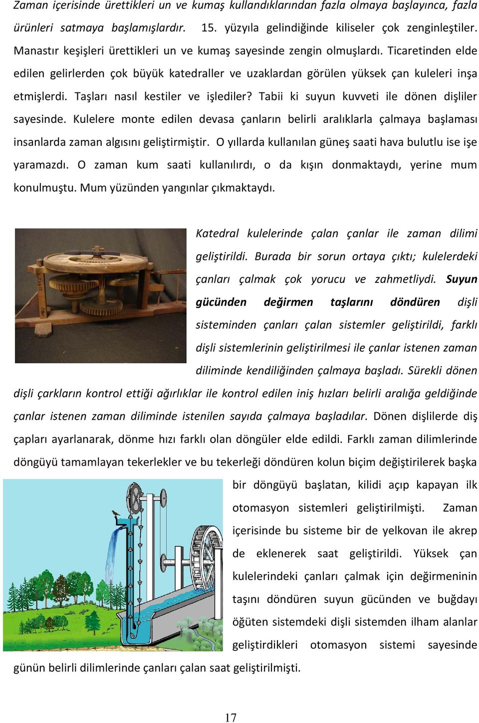 Taşları nasıl kestiler ve işlediler? Tabii ki suyun kuvveti ile dönen dişliler sayesinde.