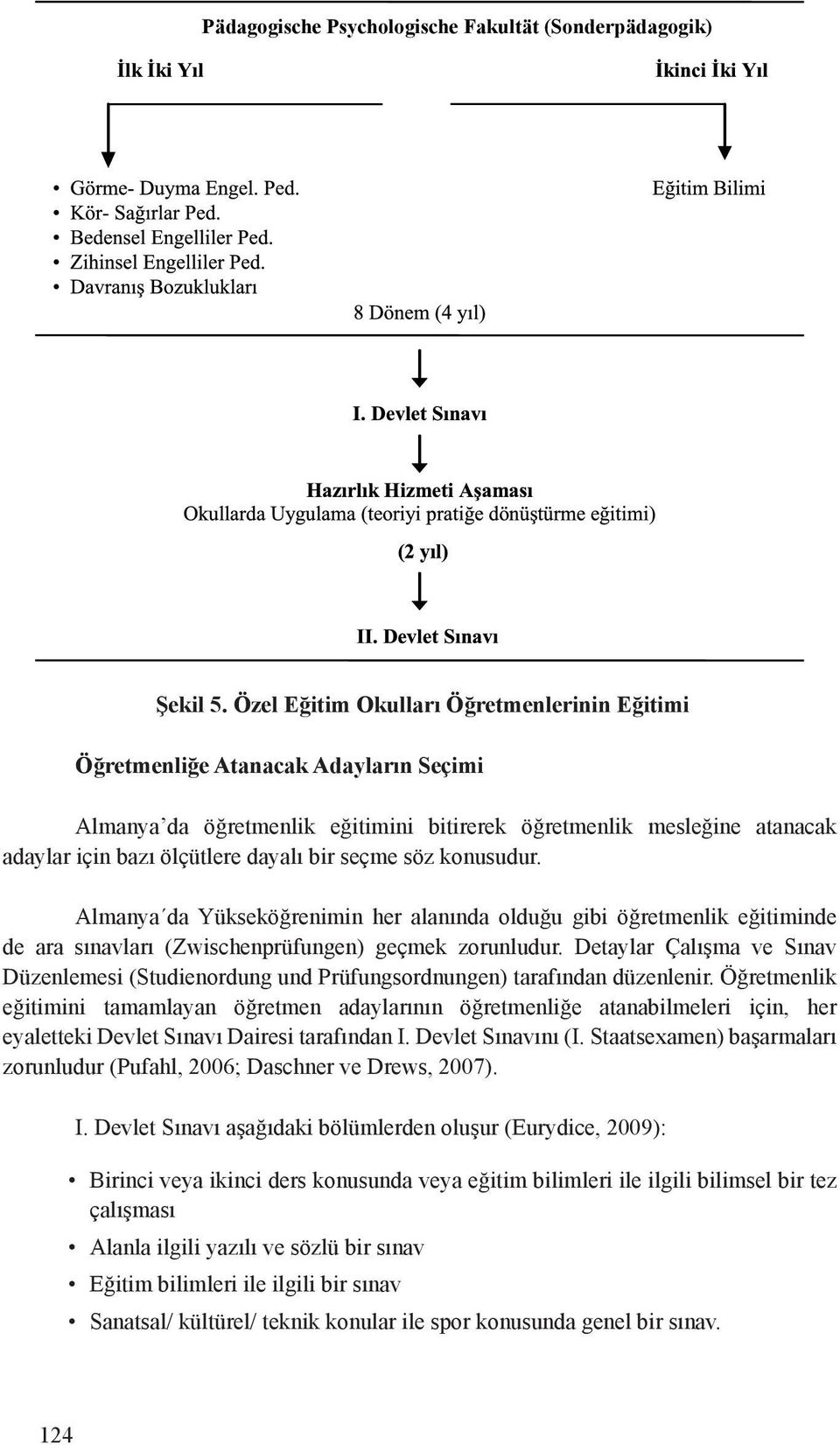 seçme söz konusudur. Almanya da Yükseköğrenimin her alanında olduğu gibi öğretmenlik eğitiminde de ara sınavları (Zwischenprüfungen) geçmek zorunludur.