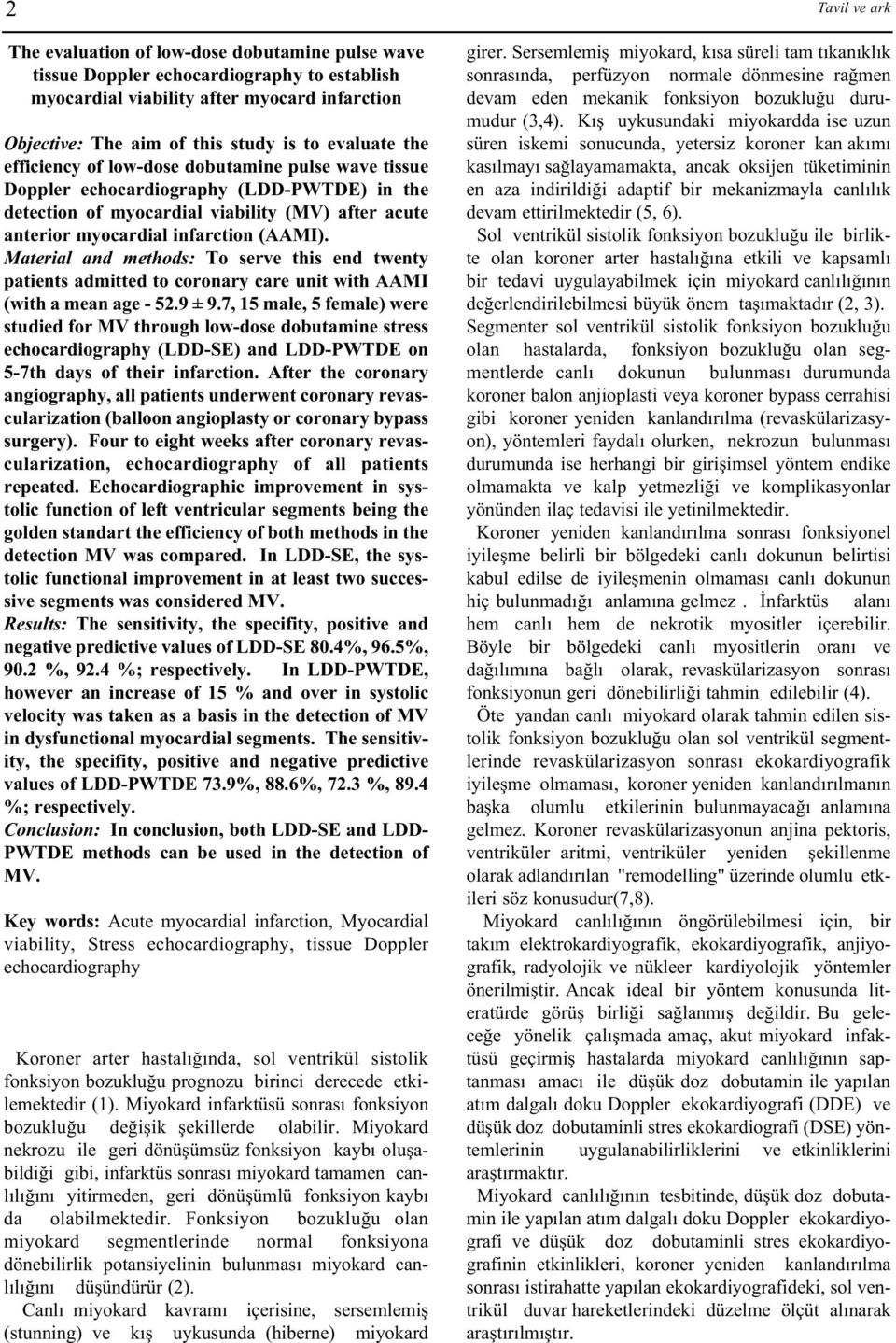 Material and methods: To serve this end twenty patients admitted to coronary care unit with AAMI (with a mean age - 52.9 ± 9.