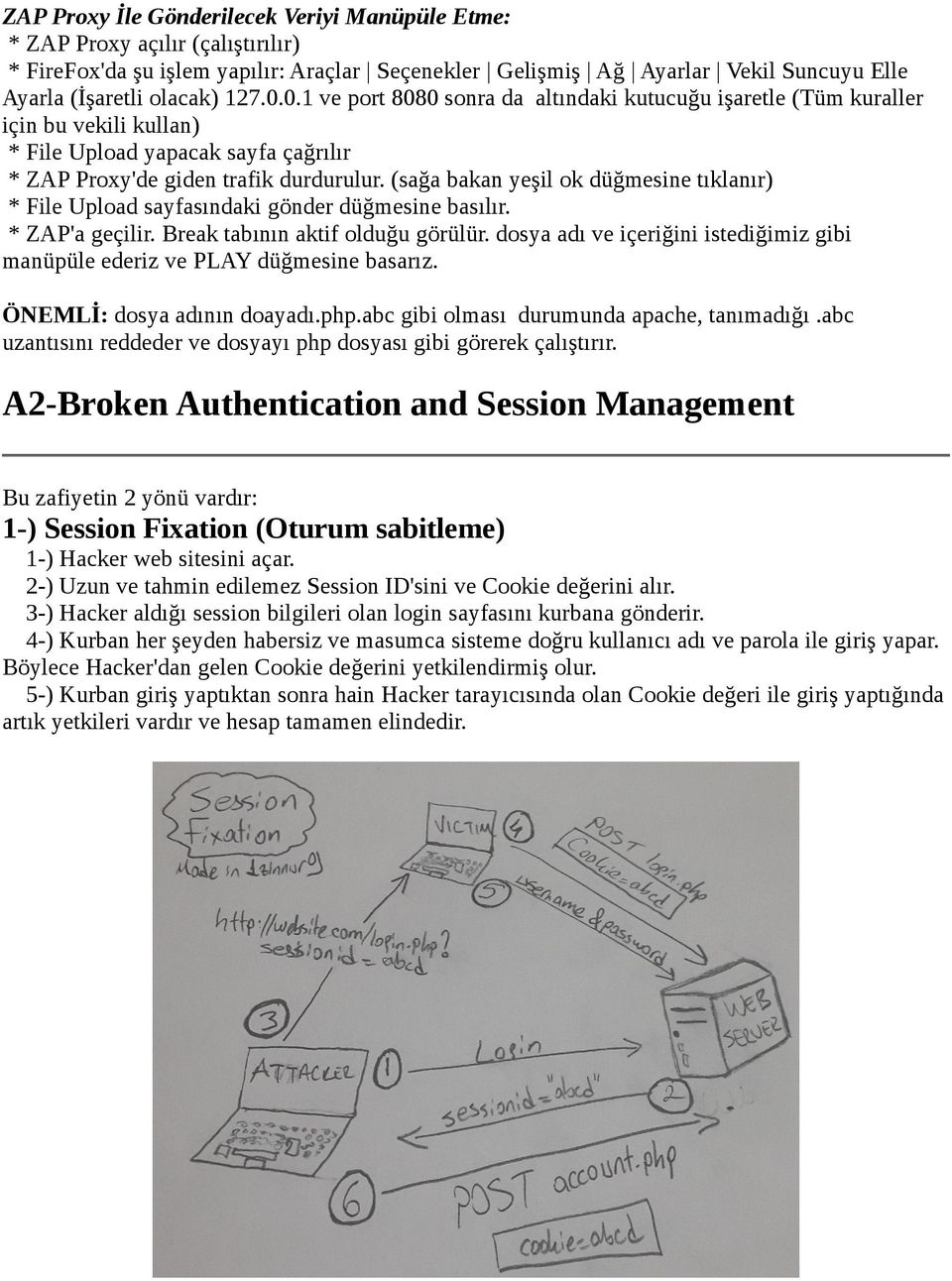 (sağa bakan yeşil ok düğmesine tıklanır) * File Upload sayfasındaki gönder düğmesine basılır. * ZAP'a geçilir. Break tabının aktif olduğu görülür.