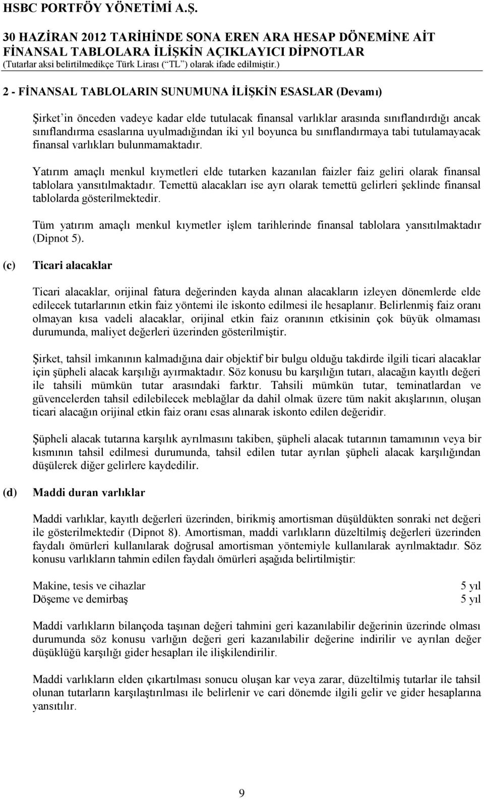 Yatırım amaçlı menkul kıymetleri elde tutarken kazanılan faizler faiz geliri olarak finansal tablolara yansıtılmaktadır.