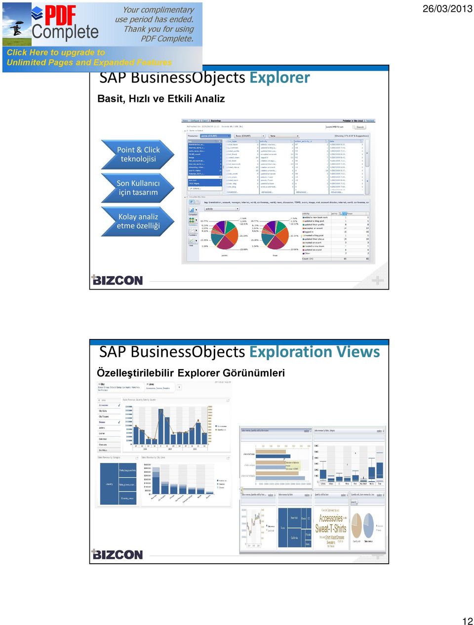 tasarım Kolay analiz etme özelliği SAP BusinessObjects