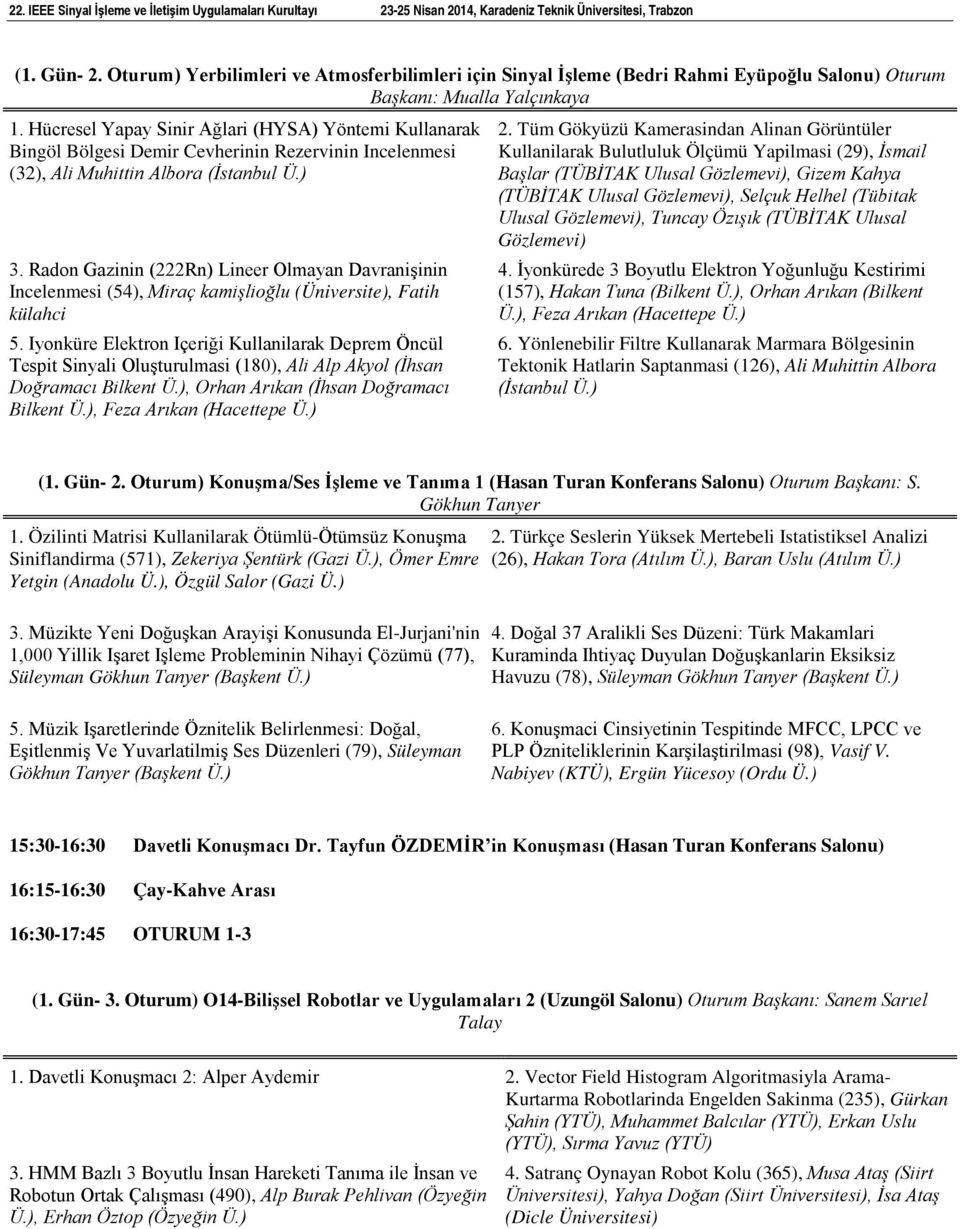 Radon Gazinin (222Rn) Lineer Olmayan Davranişinin Incelenmesi (54), Miraç kamişlioğlu (Üniversite), Fatih külahci 5.