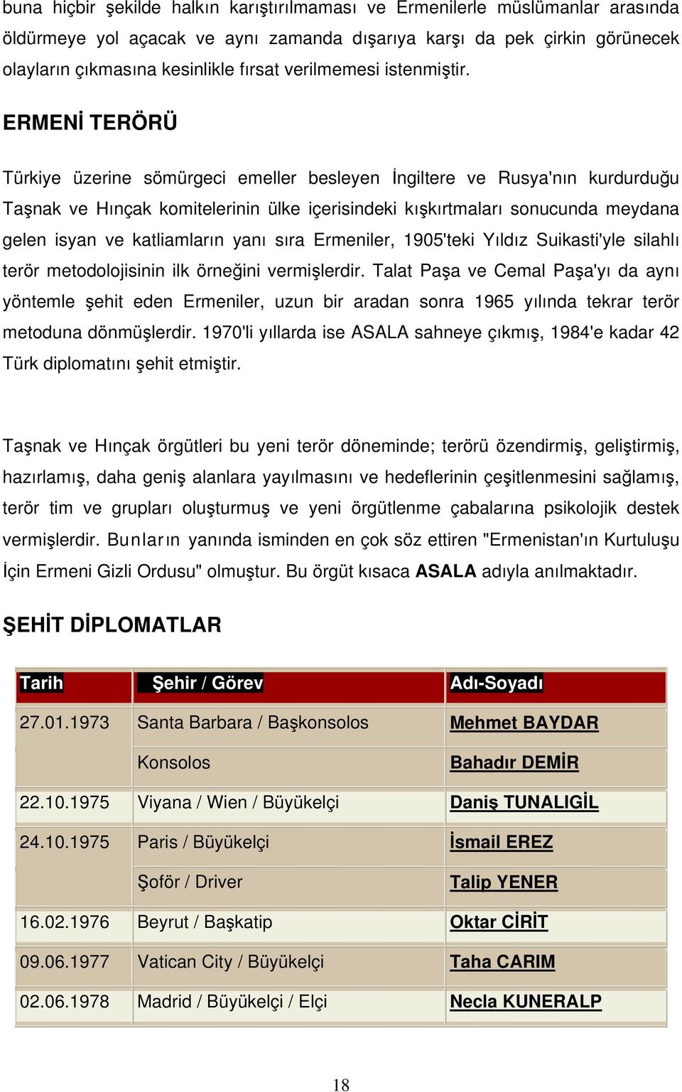 ERMENİ TERÖRÜ Türkiye üzerine sömürgeci emeller besleyen İngiltere ve Rusya'nın kurdurduğu Taşnak ve Hınçak komitelerinin ülke içerisindeki kışkırtmaları sonucunda meydana gelen isyan ve katliamların