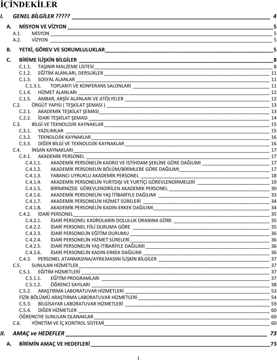 2.2. İDARİ TEŞKİLAT ŞEMASI 14 C.3. BİLGİ VE TEKNOLOJİK KAYNAKLAR 15 C.3.1. YAZILIMLAR 15 C.3.2. TEKNOLOJİK KAYNAKLAR 16 C.3.3. DİĞER BİLGİ VE TEKNOLOJİK KAYNAKLAR 16 C.4. İNSAN KAYNAKLARI 17 C.4.1. AKADEMİK PERSONEL 17 C.