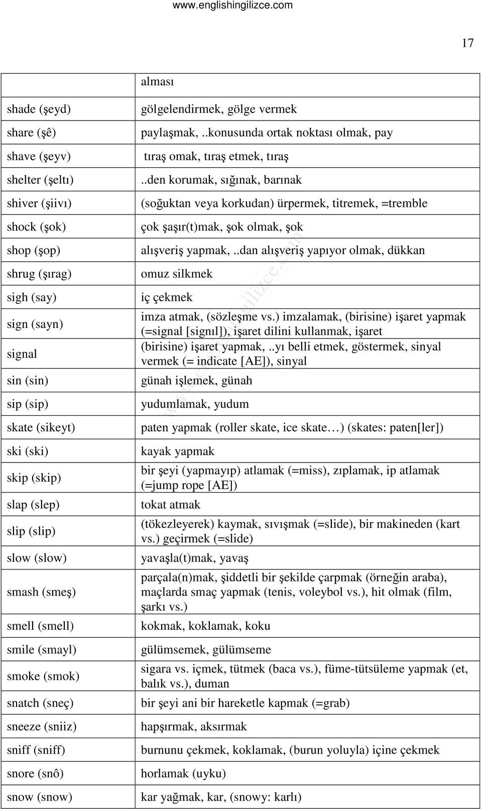 snow (snow) gölgelendirmek, gölge vermek paylaşmak,..konusunda ortak noktası olmak, pay.