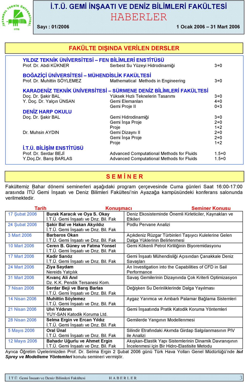 Muhittin SÖYLEMEZ Mathematical Methods in Engineering 3+0 KARADENİZ TEKNİK ÜNİVERSİTESİ SÜRMENE DENİZ BİLİMLERİ FAKÜLTESİ Doç. Dr.