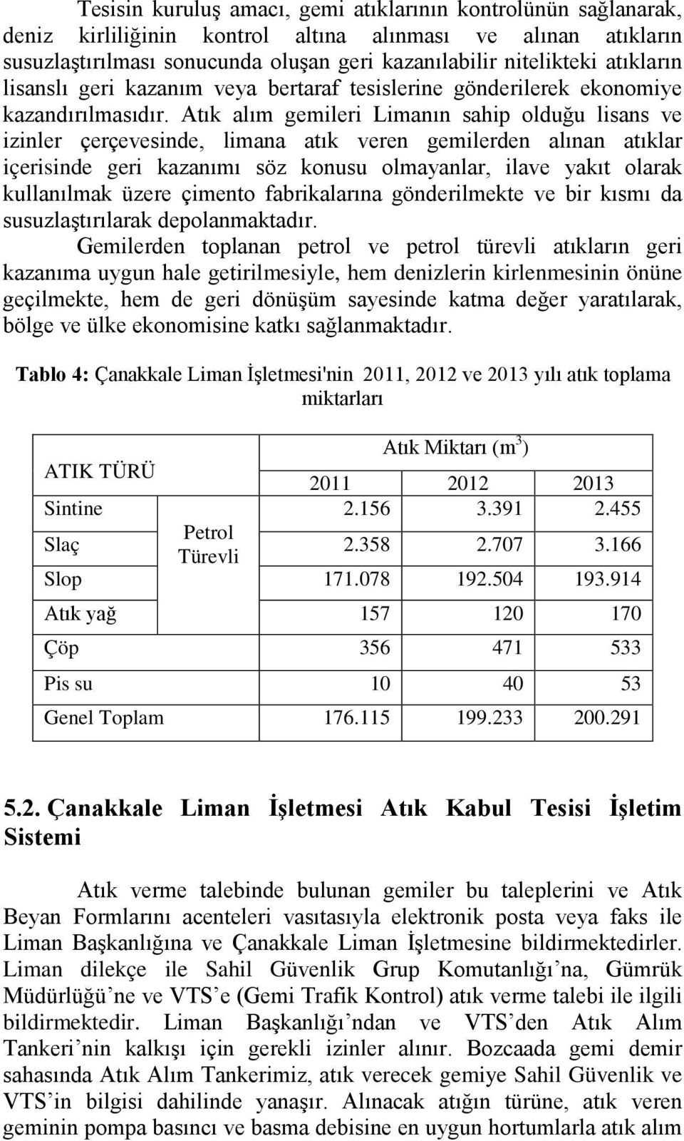 Atık alım gemileri Limanın sahip olduğu lisans ve izinler çerçevesinde, limana atık veren gemilerden alınan atıklar içerisinde geri kazanımı söz konusu olmayanlar, ilave yakıt olarak kullanılmak