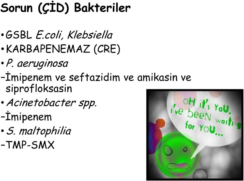 aeruginosa İmipenem ve seftazidim ve amikasin