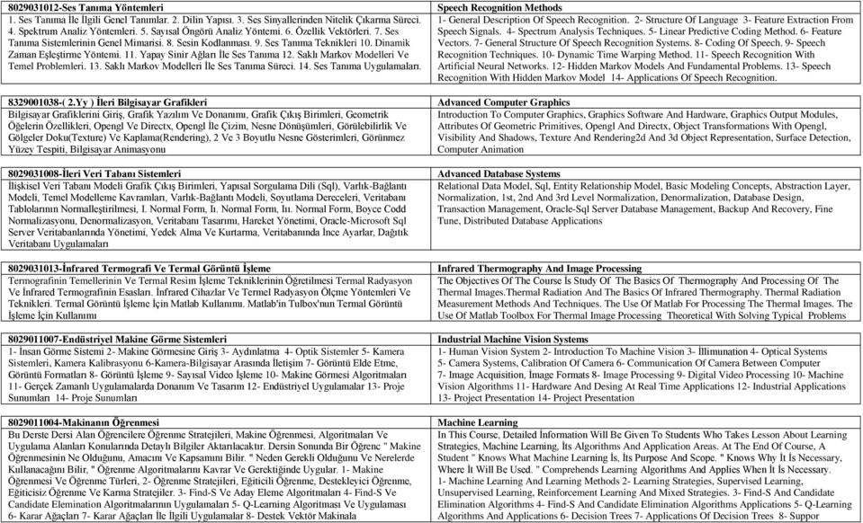 Yapay Sinir Ağları Ġle Ses Tanıma 12. Saklı Markov Modelleri Ve Temel Problemleri. 13. Saklı Markov Modelleri Ġle Ses Tanıma Süreci. 14. Ses Tanıma Uygulamaları.