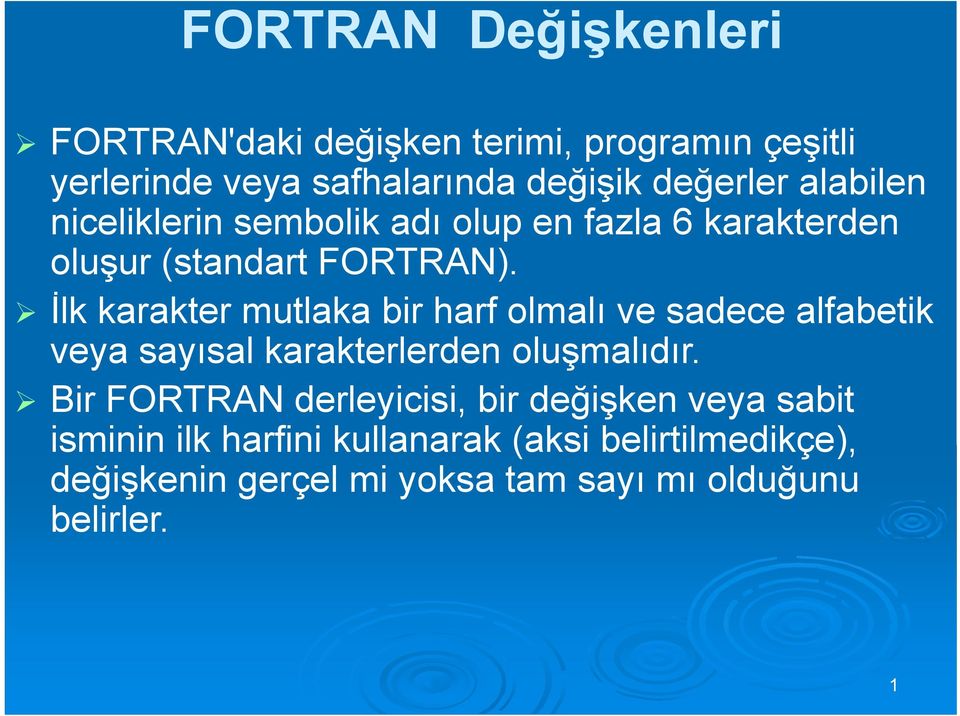 İlk karakter mutlaka bir harf olmalı ve sadece alfabetik veya sayısal karakterlerden oluşmalıdır.