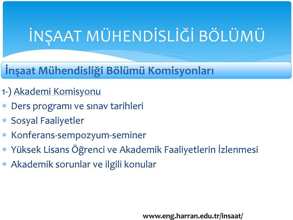 Faaliyetler Konferans-sempozyum-seminer Yüksek Lisans