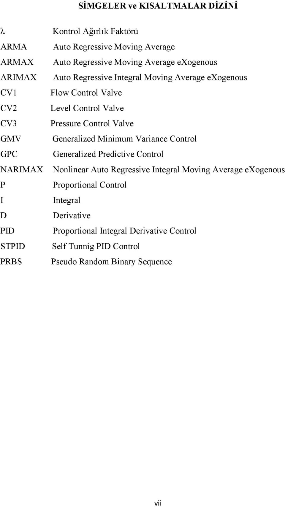 Valve Pressure Control Valve Generalized Minimum Variance Control Generalized Predictive Control Nonlinear Auto Regressive Integral Moving