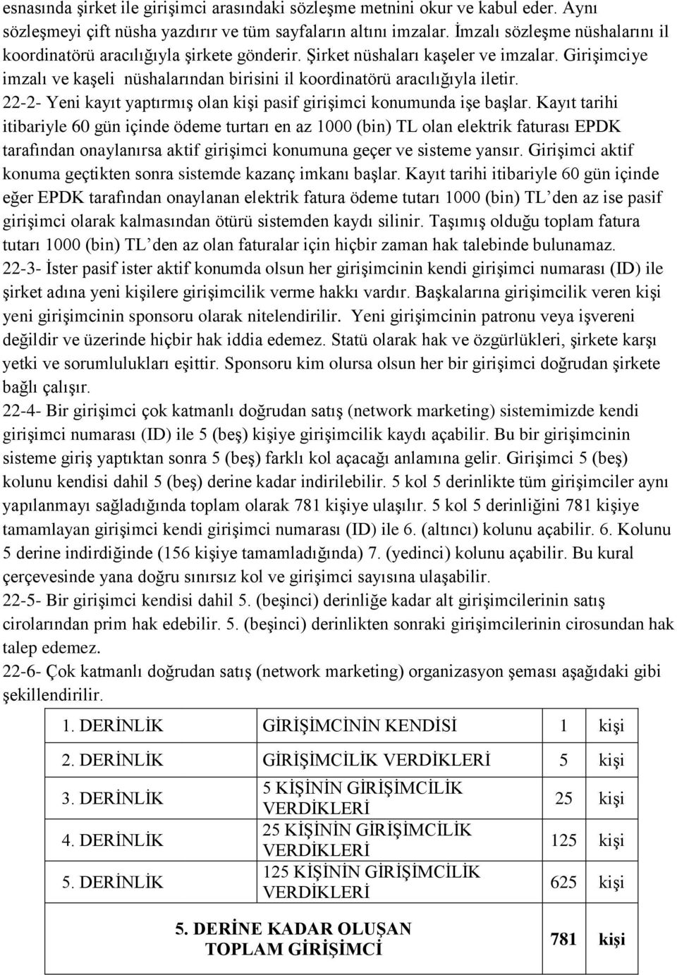 22-2- Yeni kayıt yaptırmış olan kişi pasif girişimci konumunda işe başlar.