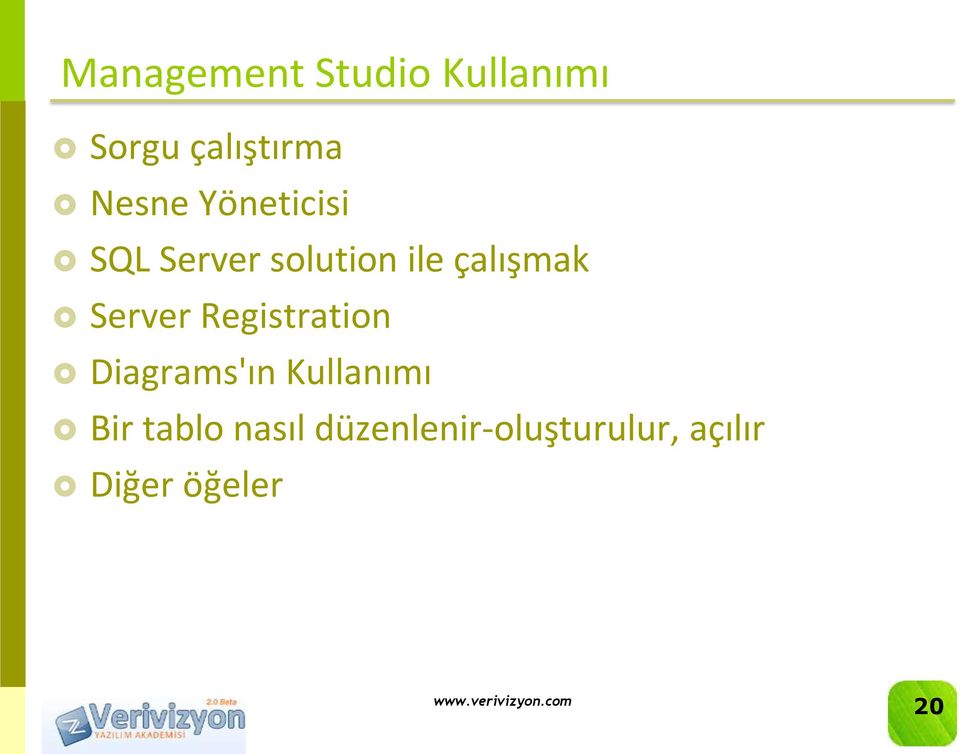 Server Registration Diagrams'ın Kullanımı Bir