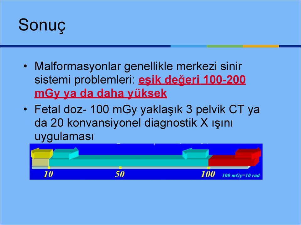 daha yüksek Fetal doz- 100 mgy yaklaşık 3 pelvik