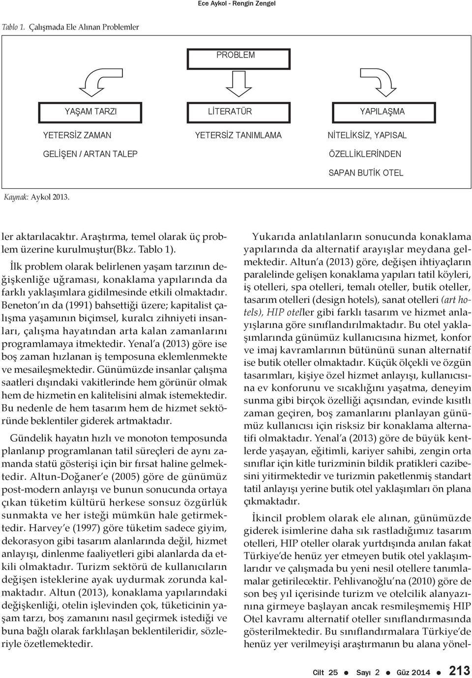 ler aktarılacaktır. Araştırma, temel olarak üç problem üzerine kurulmuştur(bkz. Tablo 1).