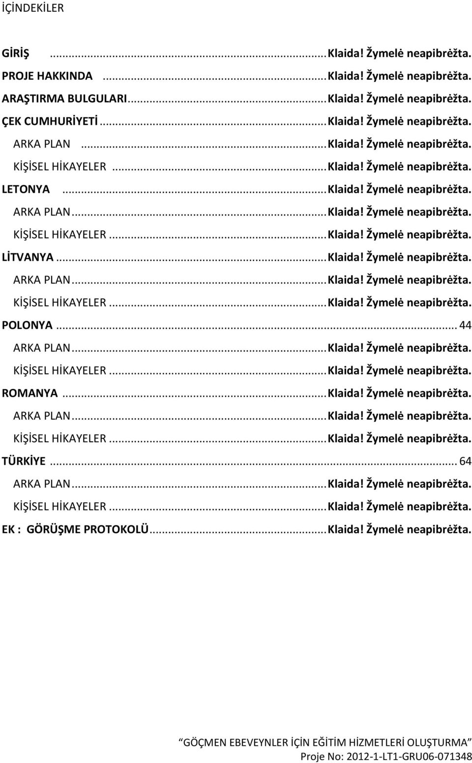 .. Klaida! Žymelė neapibrėžta. ARKA PLAN... Klaida! Žymelė neapibrėžta. KİŞİSEL HİKAYELER... Klaida! Žymelė neapibrėžta. POLONYA... 44 ARKA PLAN... Klaida! Žymelė neapibrėžta. KİŞİSEL HİKAYELER... Klaida! Žymelė neapibrėžta. ROMANYA.