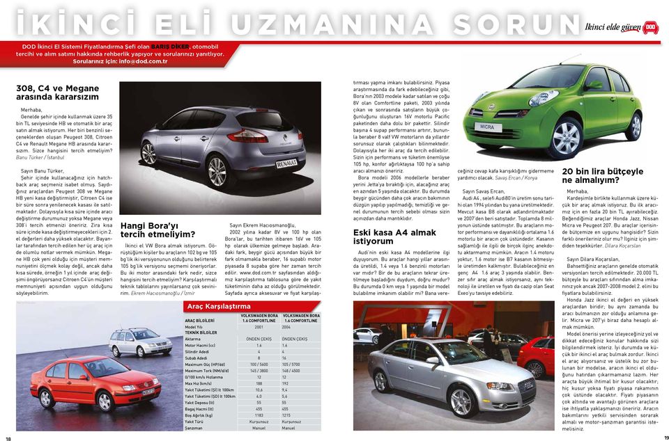 Her biri benzinli seçeneklerden oluşan Peugeot 308, Citroen C4 ve Renault Megane HB arasında kararsızım. Sizce hangisini tercih etmeliyim?