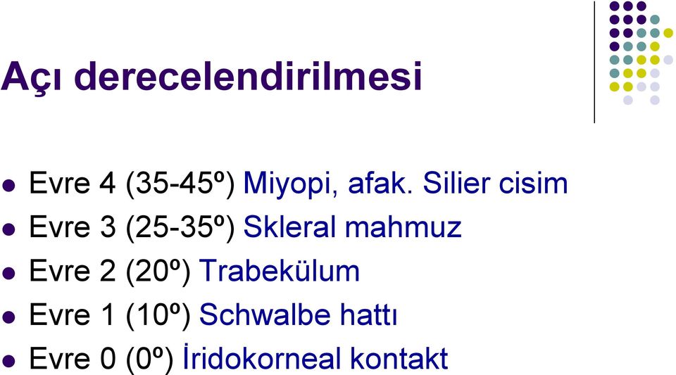 Silier cisim Evre 3 (25-35º) Skleral mahmuz