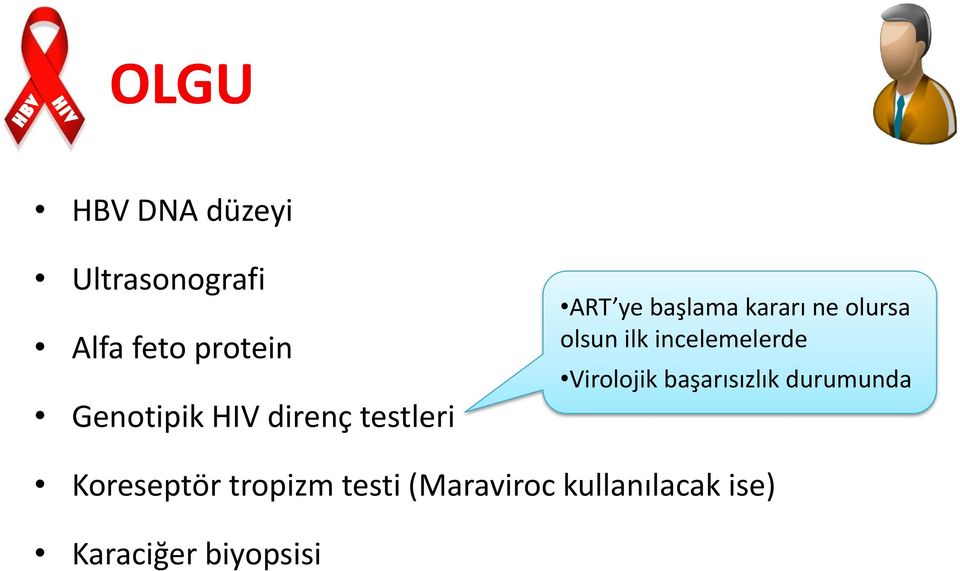 olsun ilk incelemelerde Virolojik başarısızlık durumunda