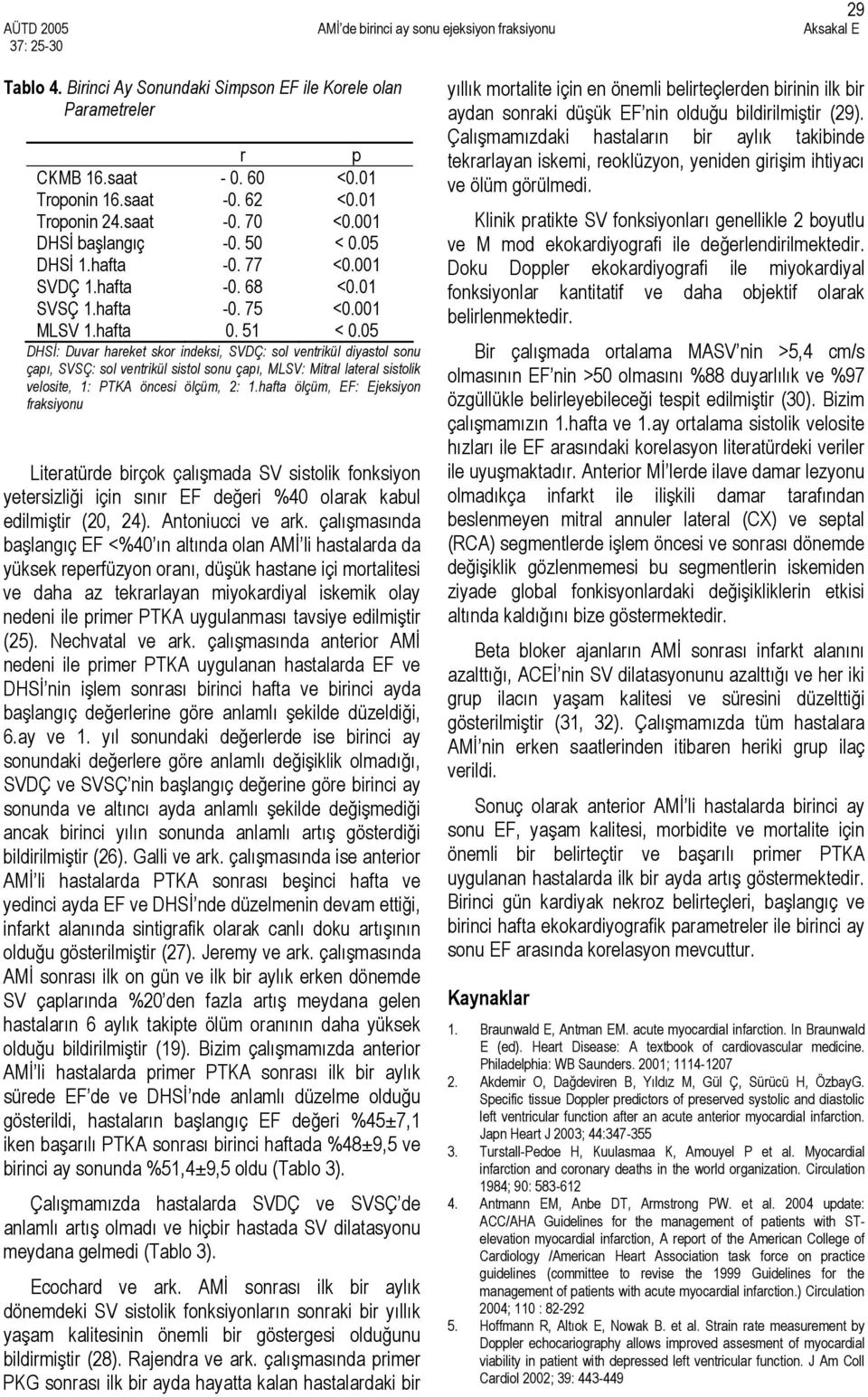 05 DHSİ: Duvar hareket skor indeksi, SVDÇ: sol ventrikül diyastol sonu çapı, SVSÇ: sol ventrikül sistol sonu çapı, MLSV: Mitral lateral sistolik velosite, 1: PTKA öncesi ölçüm, 2: 1.