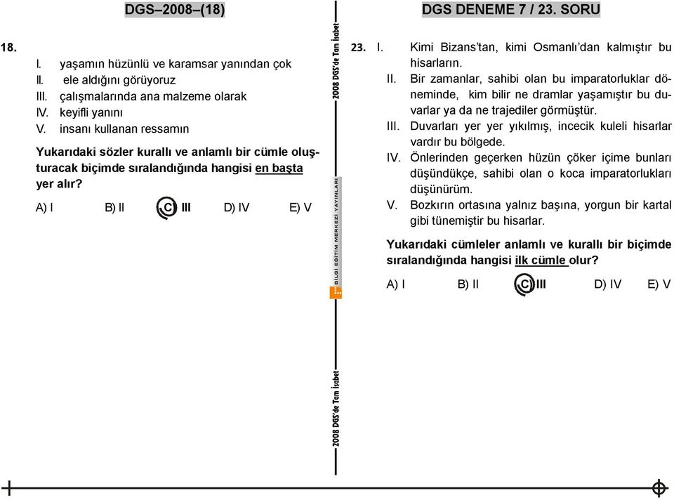 II. Bir zamanlar, sahibi olan bu imparatorluklar döneminde, kim bilir ne dramlar yaşamıştır bu duvarlar ya da ne trajediler görmüştür. III.