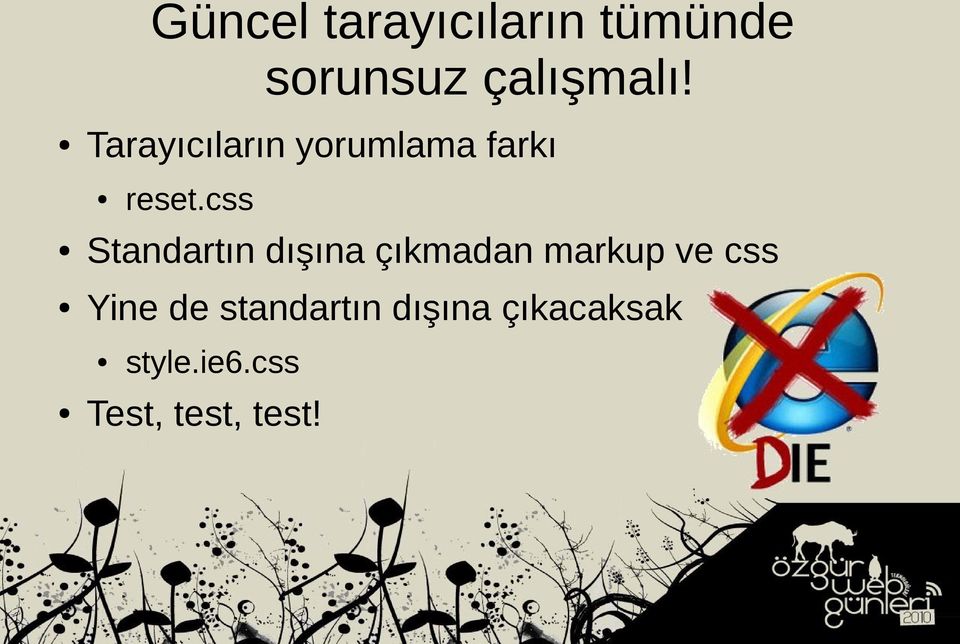 css Standartın dışına çıkmadan markup ve css Yine