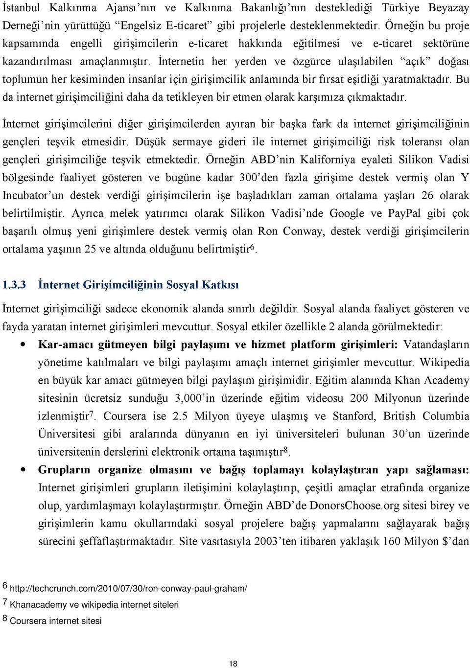 İnternetin her yerden ve özgürce ulaşılabilen açık doğası toplumun her kesiminden insanlar için girişimcilik anlamında bir fırsat eşitliği yaratmaktadır.