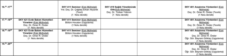 30-18 20 SKY 421 Evde Bakım Hizmetleri Yönetimi (Eski 18.