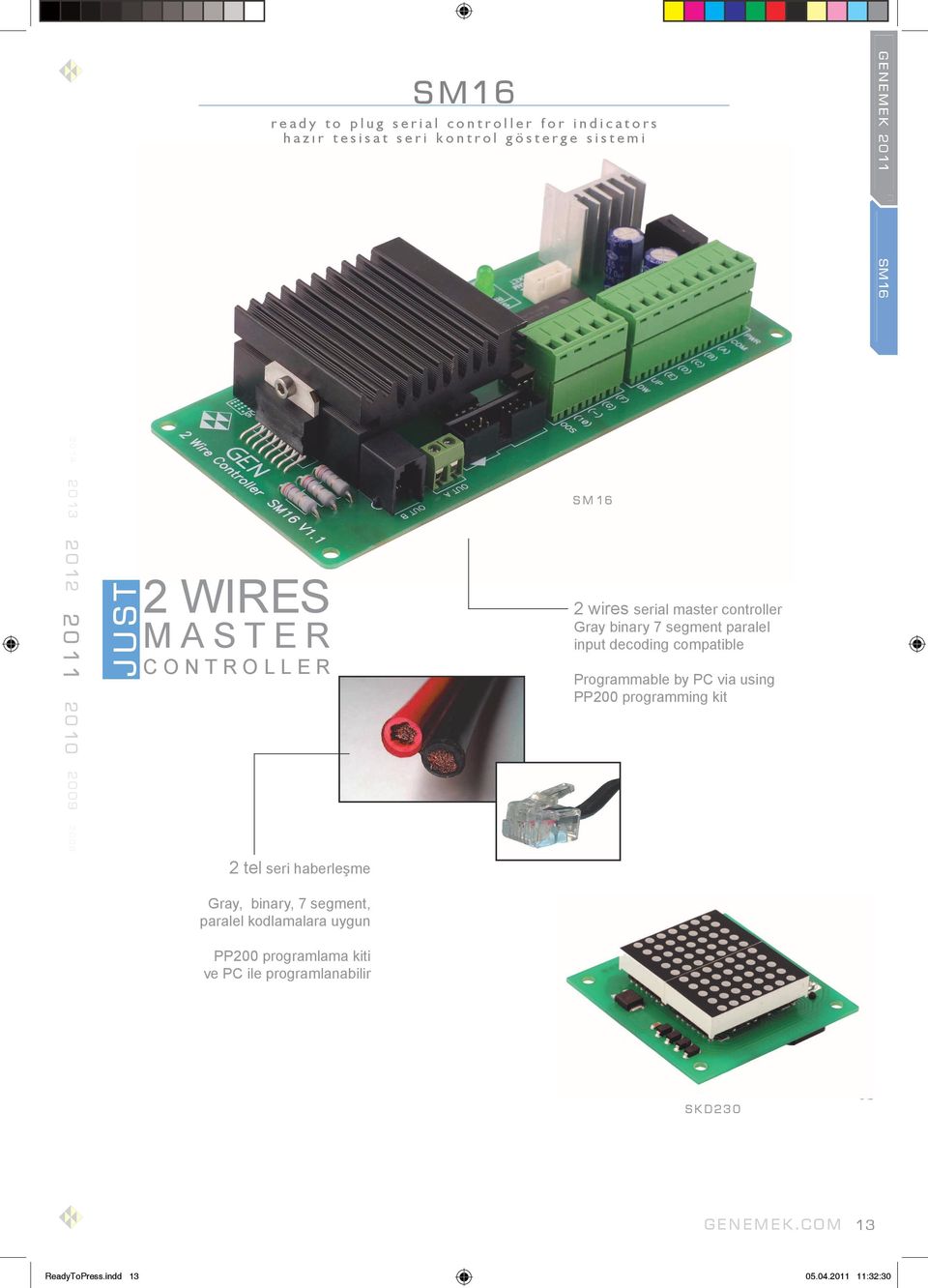 7 segment paralel input decoding compatible Programmable by PC via using PP200 programming kit Gray, binary, 7 segment, paralel