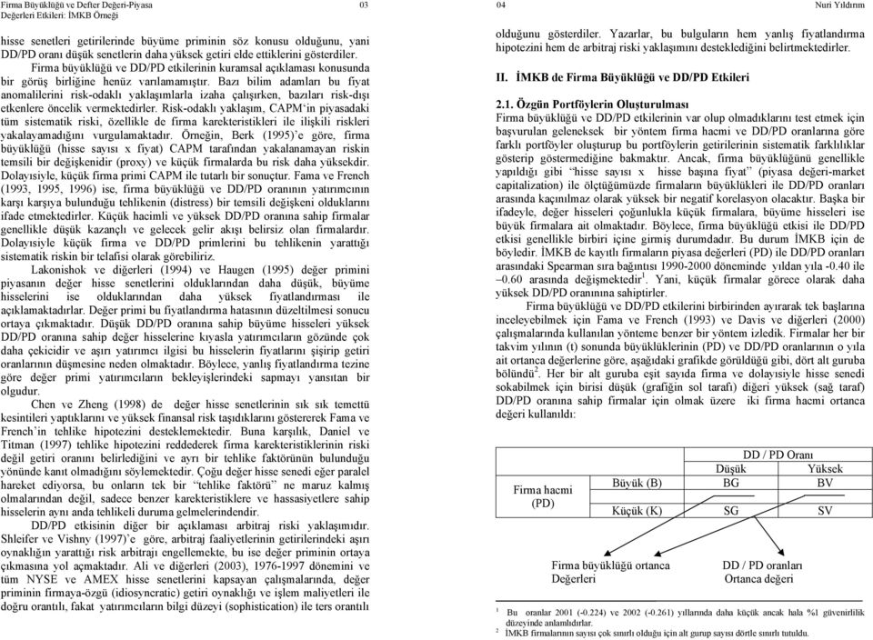 Bazı bilim adamları bu fiyat anomalilerini risk-odaklı yaklaşımlarla izaha çalışırken, bazıları risk-dışı etkenlere öncelik vermektedirler.