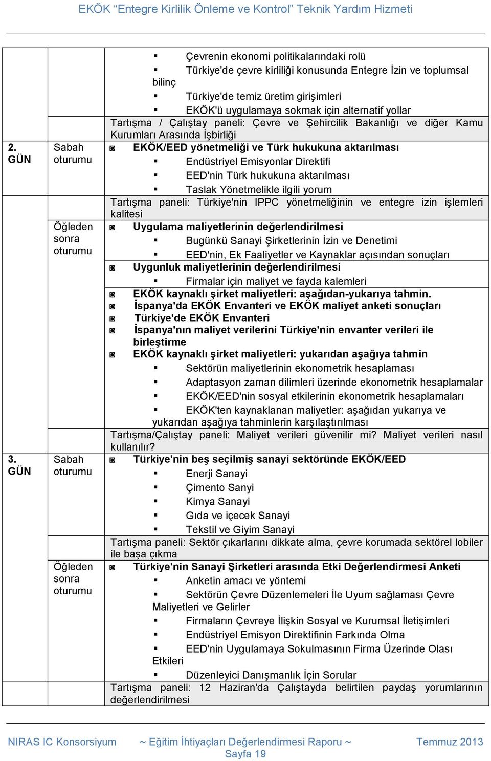 uygulamaya sokmak için alternatif yollar Tartışma / Çalıştay paneli: Çevre ve Şehircilik Bakanlığı ve diğer Kamu Kurumları Arasında İşbirliği EKÖK/EED yönetmeliği ve Türk hukukuna aktarılması