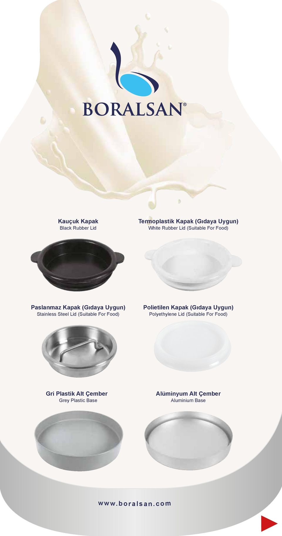 (Suitable For Food) Polietilen Kapak (Gıdaya Uygun) Polyethylene Lid (Suitable