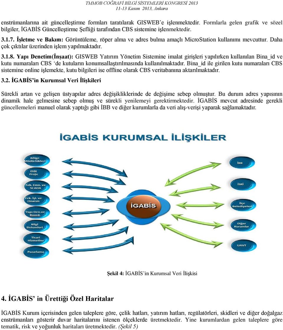 Yapı Denetim(İnşaat): GISWEB Yatırım Yönetim Sistemine imalat girişleri yapılırken kullanılan Bina_id ve kutu numaraları CBS de kutuların konumsallaştırılmasında kullanılmaktadır.