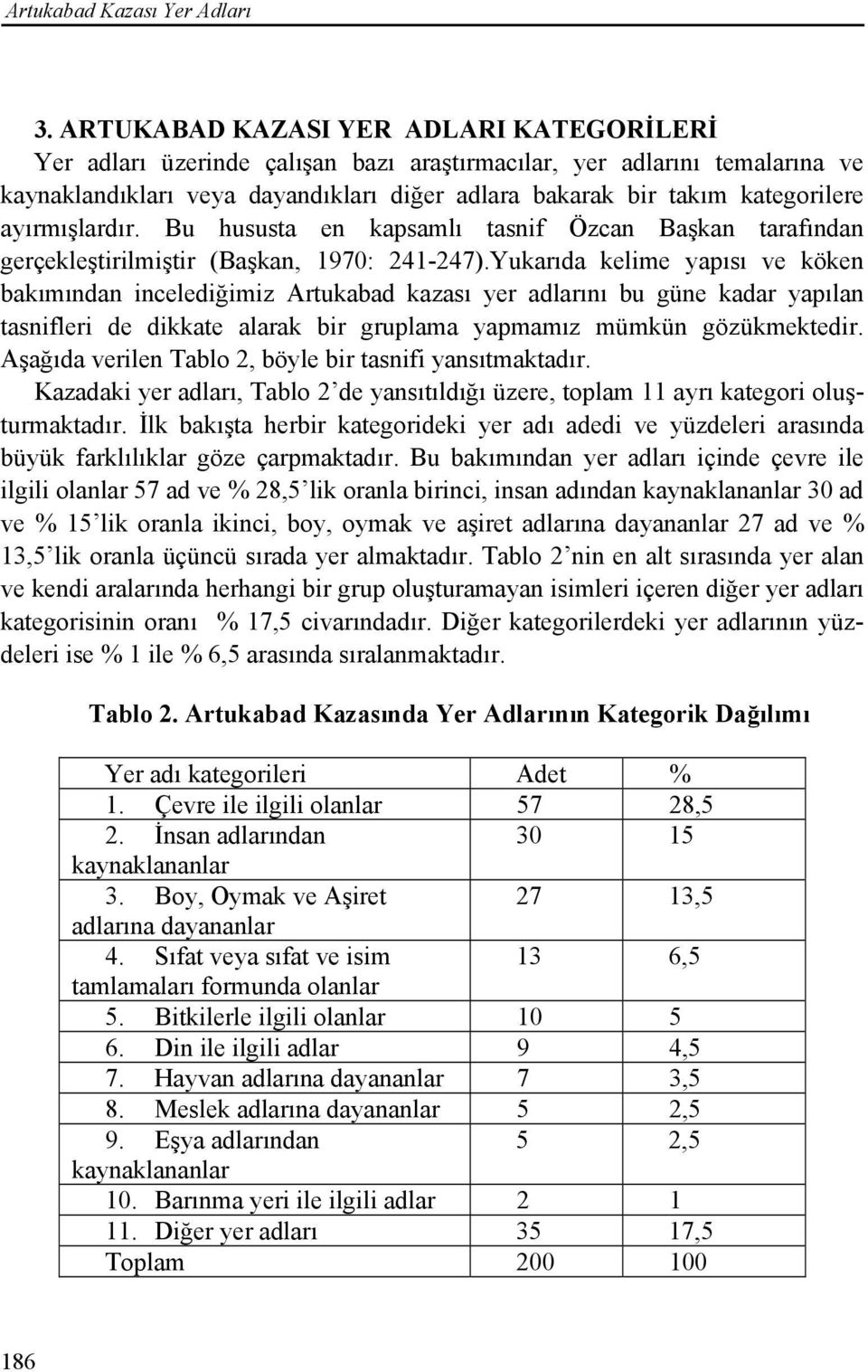 ayırmışlardır. Bu hususta en kapsamlı tasnif Özcan Başkan tarafından gerçekleştirilmiştir (Başkan, 1970: 241-247).