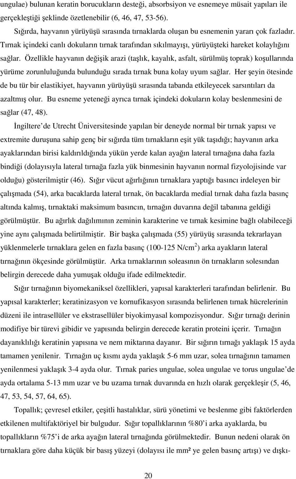 Özellikle hayvanın değişik arazi (taşlık, kayalık, asfalt, sürülmüş toprak) koşullarında yürüme zorunluluğunda bulunduğu sırada tırnak buna kolay uyum sağlar.