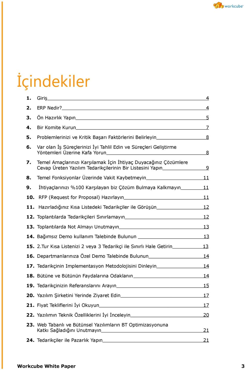 Temel Amaçlarınızı Karşılamak İçin İhtiyaç Duyacağınız Çözümlere Cevap Üreten Yazılım Tedarikçilerinin Bir Listesini Yapın 9 8. Temel Fonksiyonlar Üzerinde Vakit Kaybetmeyin 11 9.