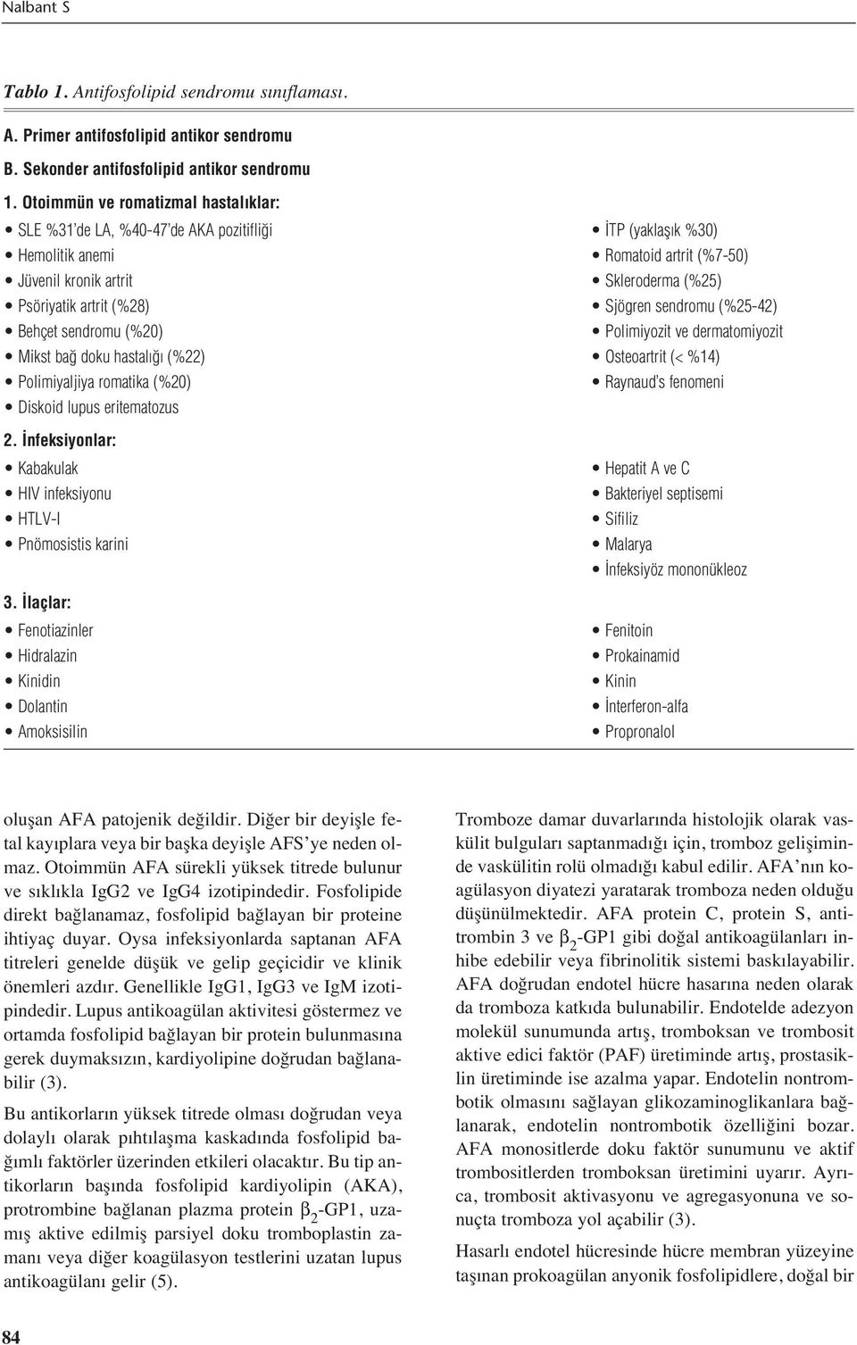 Sjögren sendromu (%25-42) Behçet sendromu (%20) Polimiyozit ve dermatomiyozit Mikst ba doku hastal (%22) Osteoartrit (< %14) Polimiyaljiya romatika (%20) Raynaud s fenomeni Diskoid lupus eritematozus