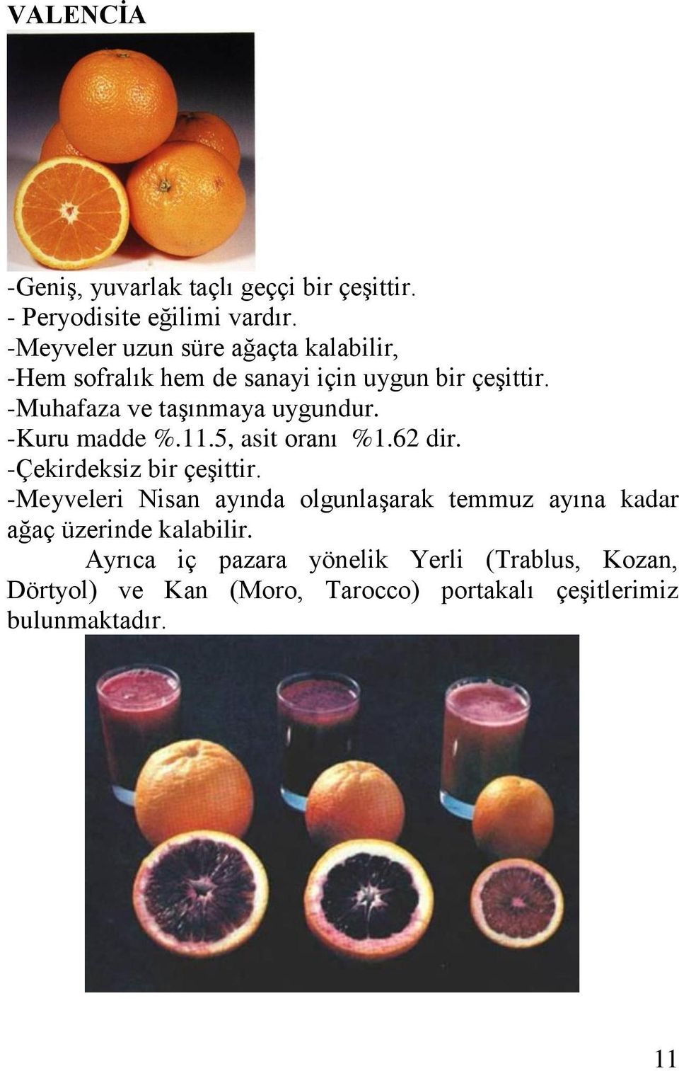 -Muhafaza ve taşınmaya uygundur. -Kuru madde %.11.5, asit oranı %1.62 dir. -Çekirdeksiz bir çeşittir.