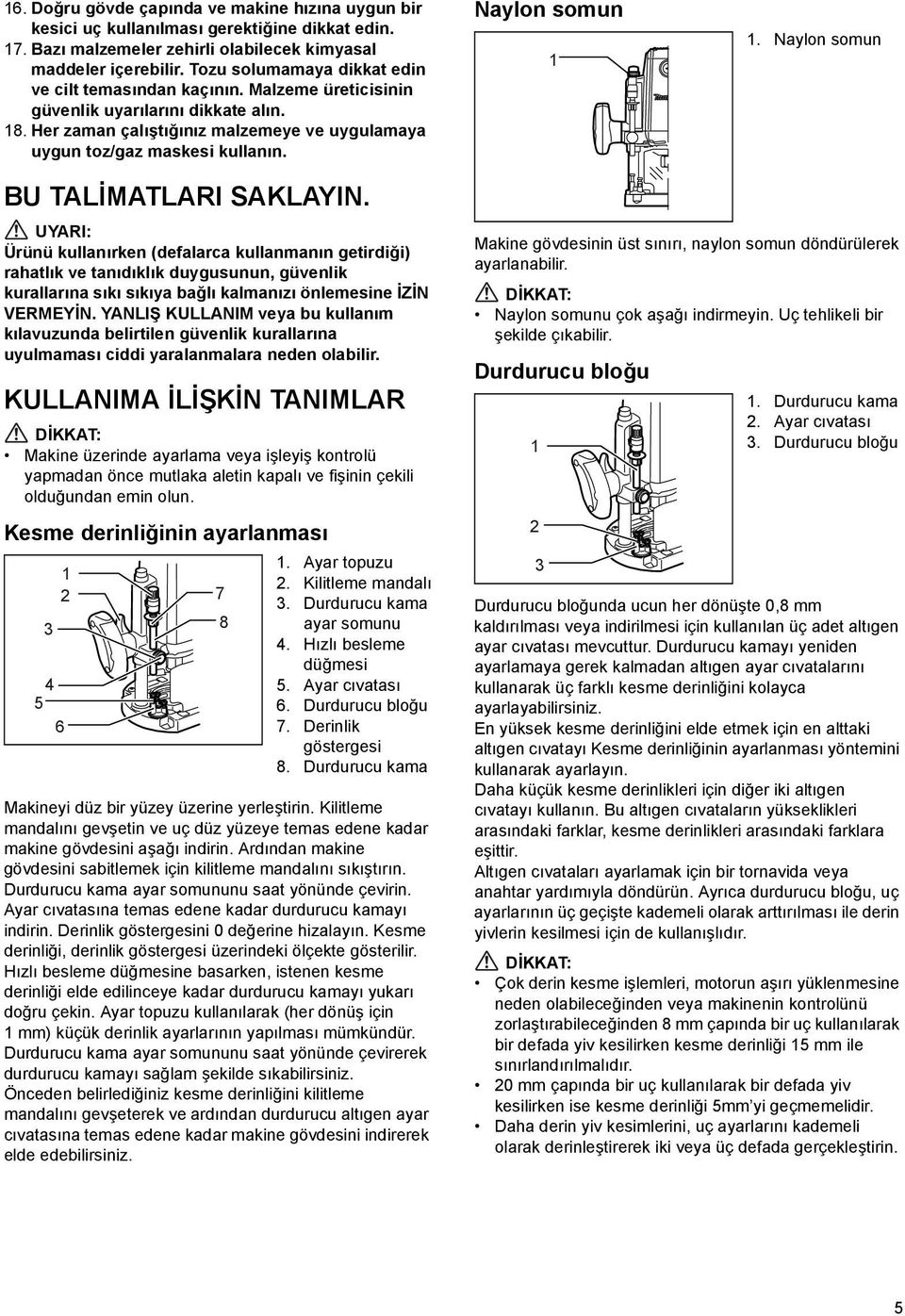 Naylon somun. Naylon somun BU TALİMATLARI SAKLAYIN.