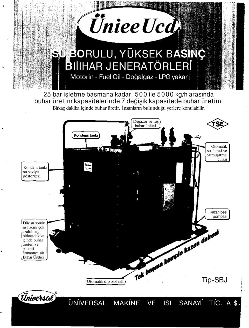 Degazör ve flaş j buhar ünitesi I Kondens tankı su seviye göstergesi Otomatik su filtresi ve yumuşatma cihazı Düz su sorulu, su hacmi çok azaltılmış,