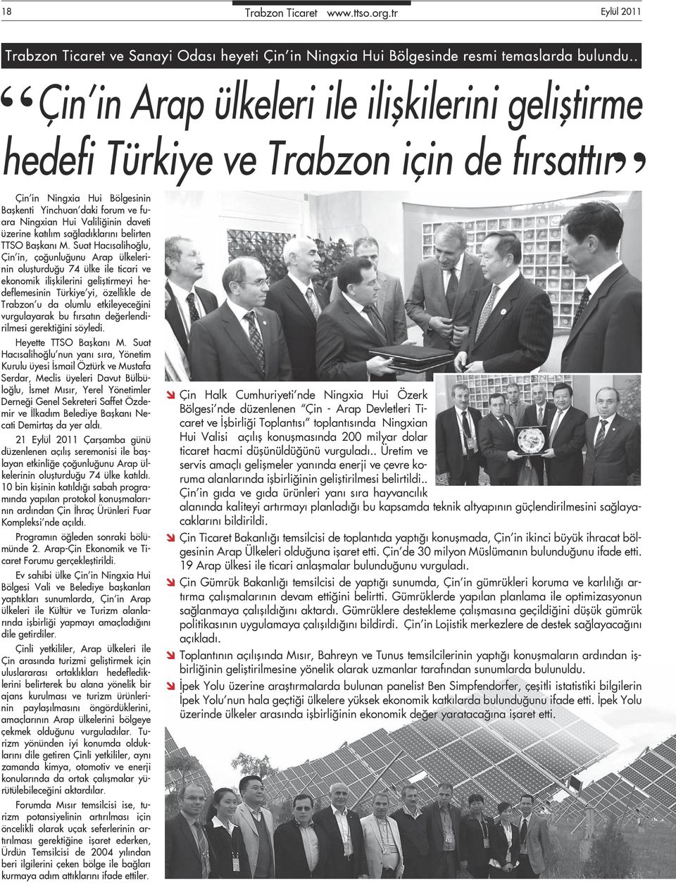 üzerine katılım sağladıklarını belirten TTSO Başkanı M.