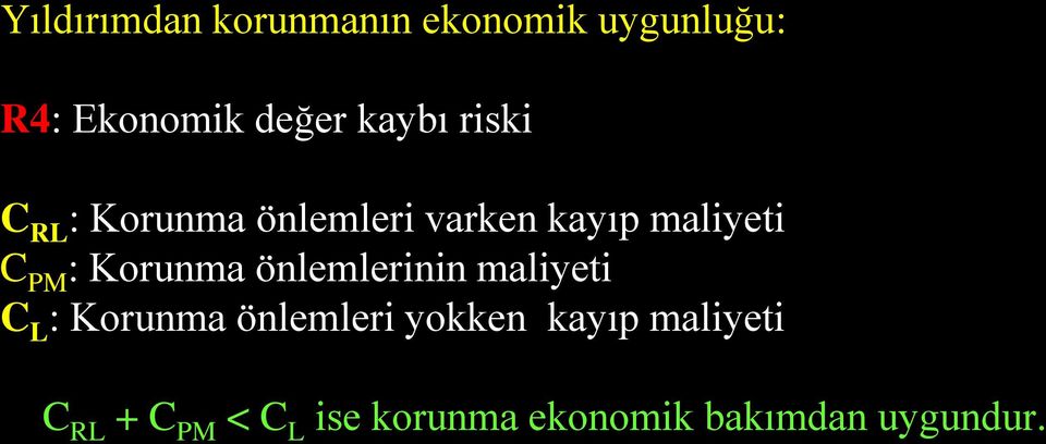 Korunma önlemlerinin maliyeti C L : Korunma önlemleri yokken