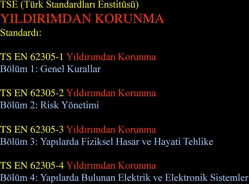 Risk Yönetimi TS EN 62305-3 Yıldırımdan Korunma Bölüm 3: Yapılarda Fiziksel Hasar ve