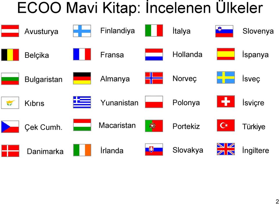 Almanya Norveç İsveç Kıbrıs Yunanistan Polonya İsviçre Çek