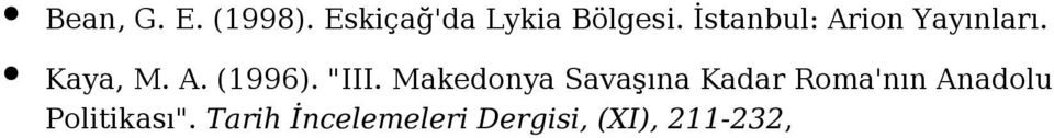 "III. Makedonya Savaşına Kadar Roma'nın Anadolu