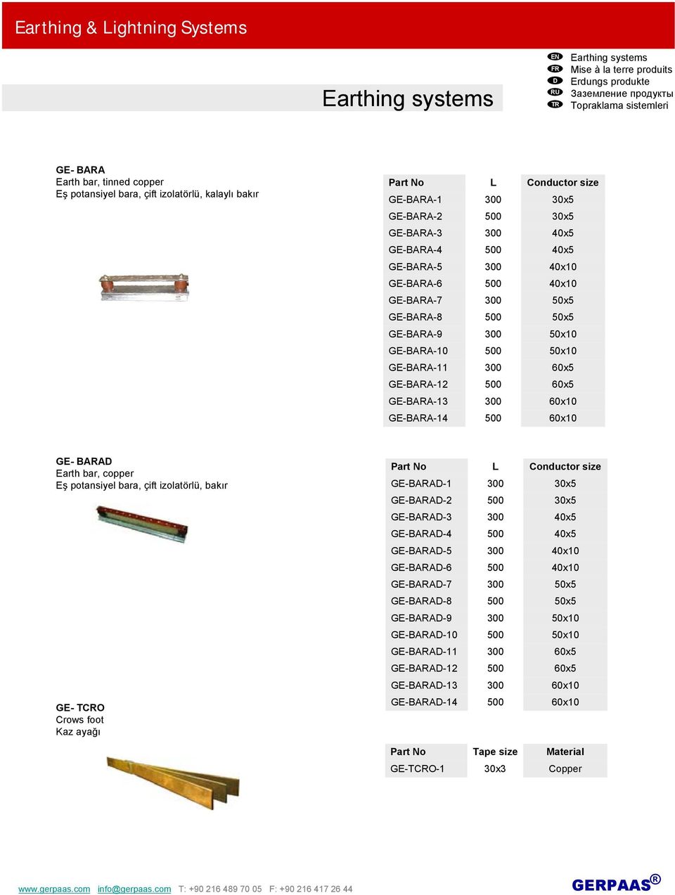 çift izolatörlü, bakır GE-BR-1 GE-BR- L 00 0 Conductor size 0x5 0x5 GE-BR- 00 x5 GE-BR-4 0 x5 GE-BR-5 00 x GE-BR-6 0 x GE-BR-7 00 x5 GE-BR-8 0 x5 GE-BR-9 00 x GE-BR- 0 x