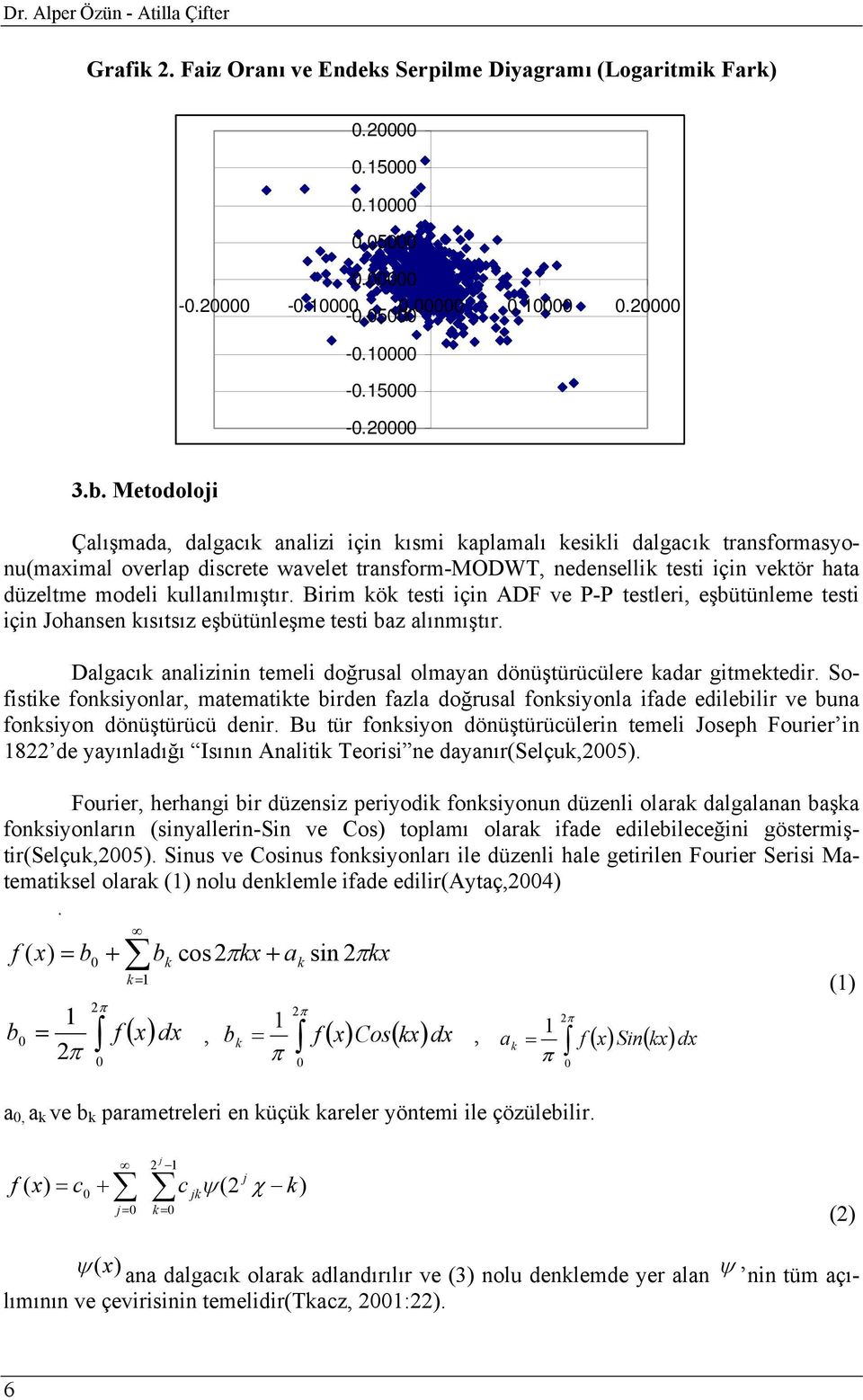 Metodoloji Çalışmada, dalgacık analizi için kısmi kaplamalı kesikli dalgacık transformasyonu(maximal overlap discrete wavelet transform-modwt, nedensellik testi için vektör hata düzeltme modeli